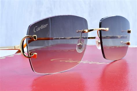 vintage sunglasses cartier|cartier vintage rimless glasses.